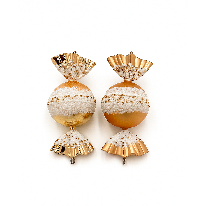 Adorno navideño tipo caramelo set x2