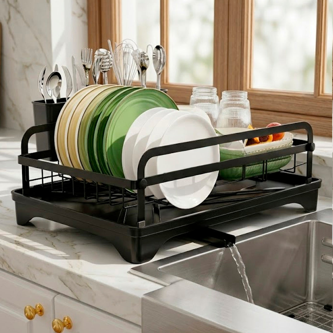 Escurridor de Platos con Soporte de Cubiertos