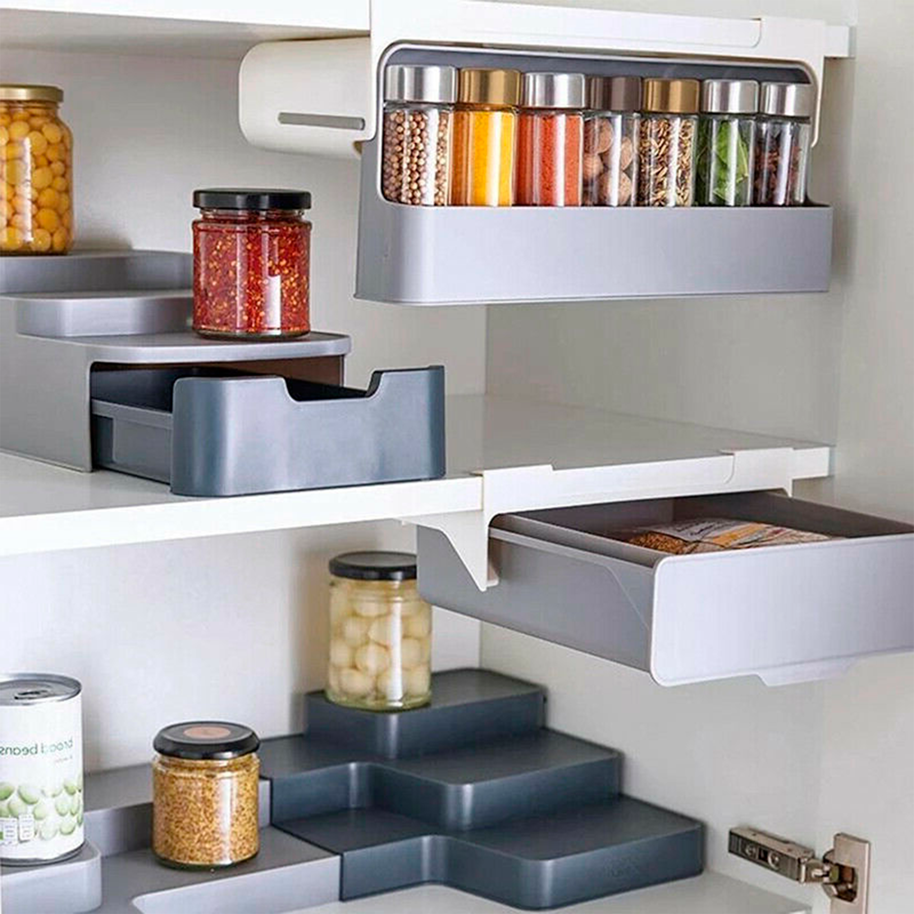 Organizador de condimentos bajo el estante
