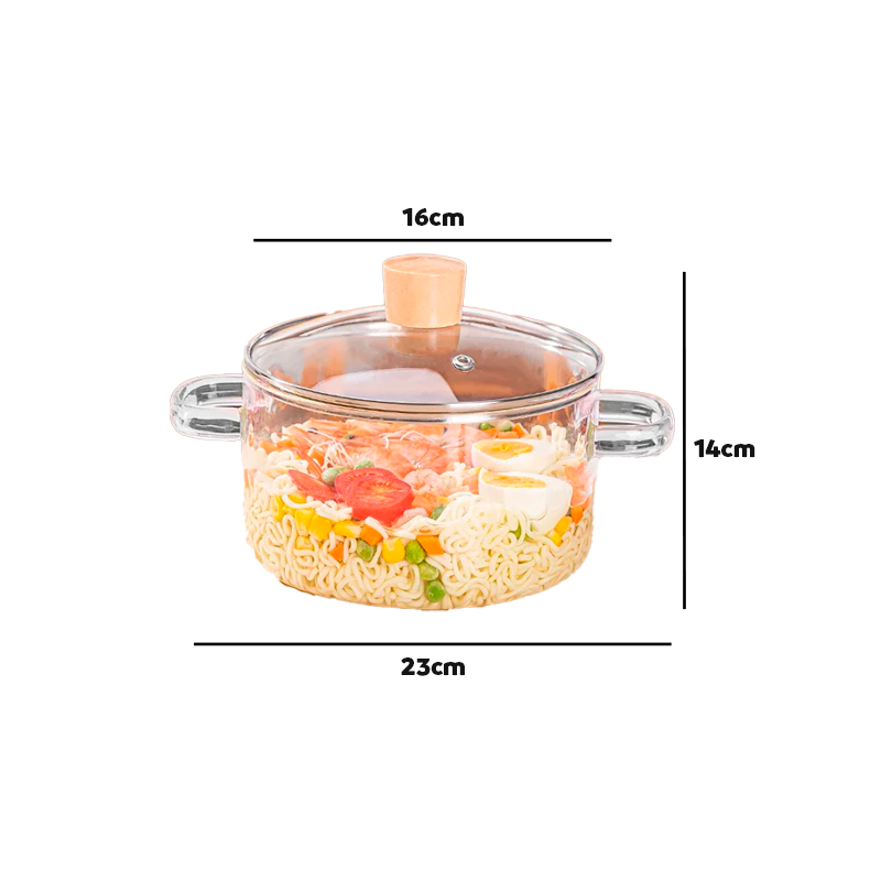 Olla de vidrio borosilicato