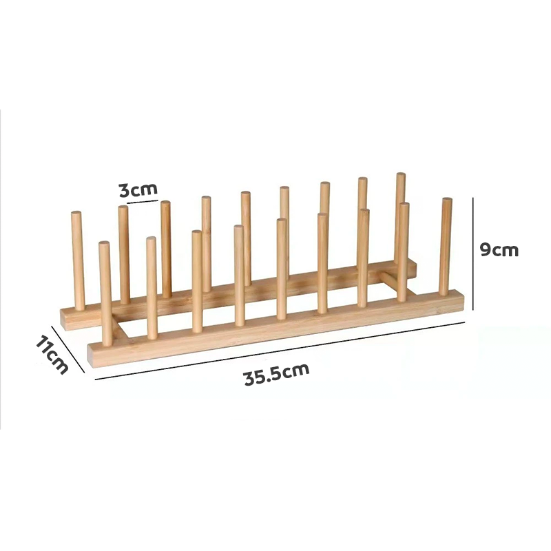 Organizador de platos y tablas de bambú