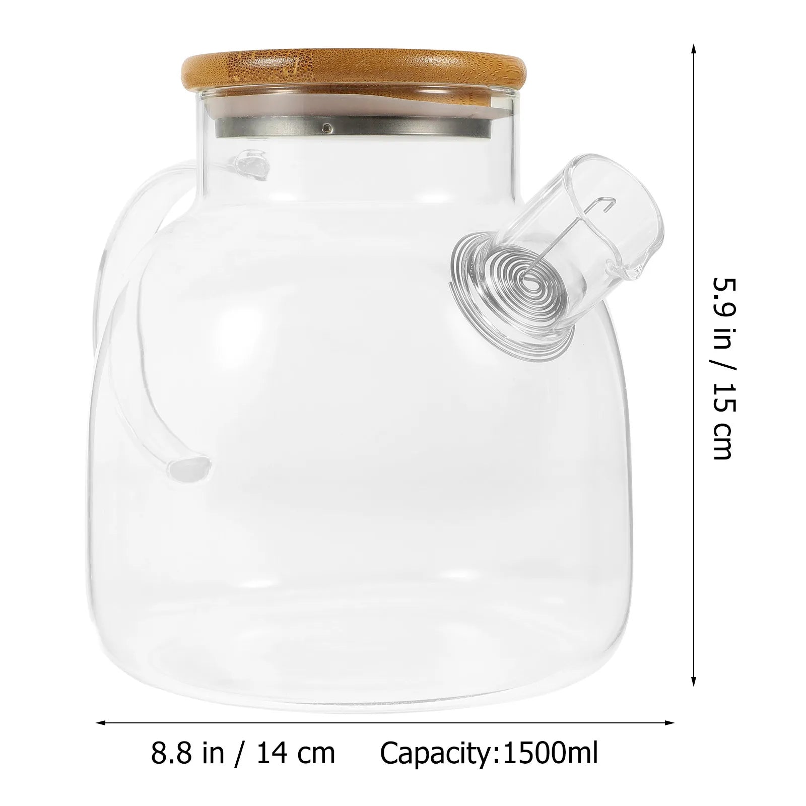 Tetera con infusor de borosilicato