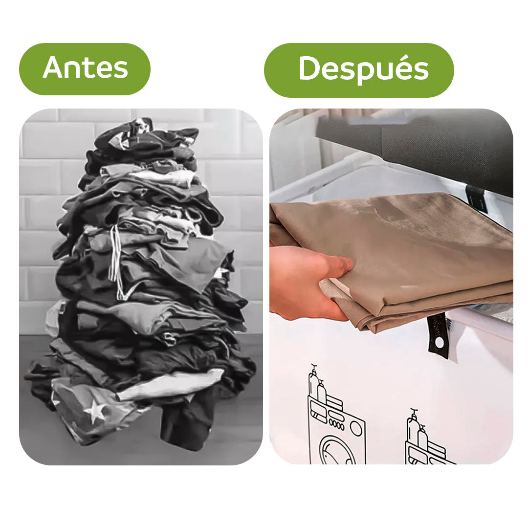 Cesta de lavandería dividida con ruedas