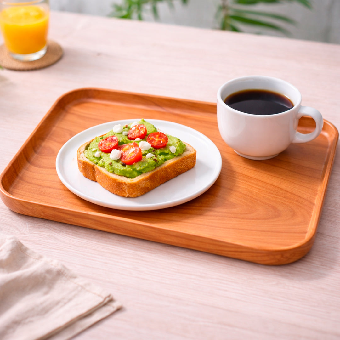 Bandeja Rectangular con Acabado Madera