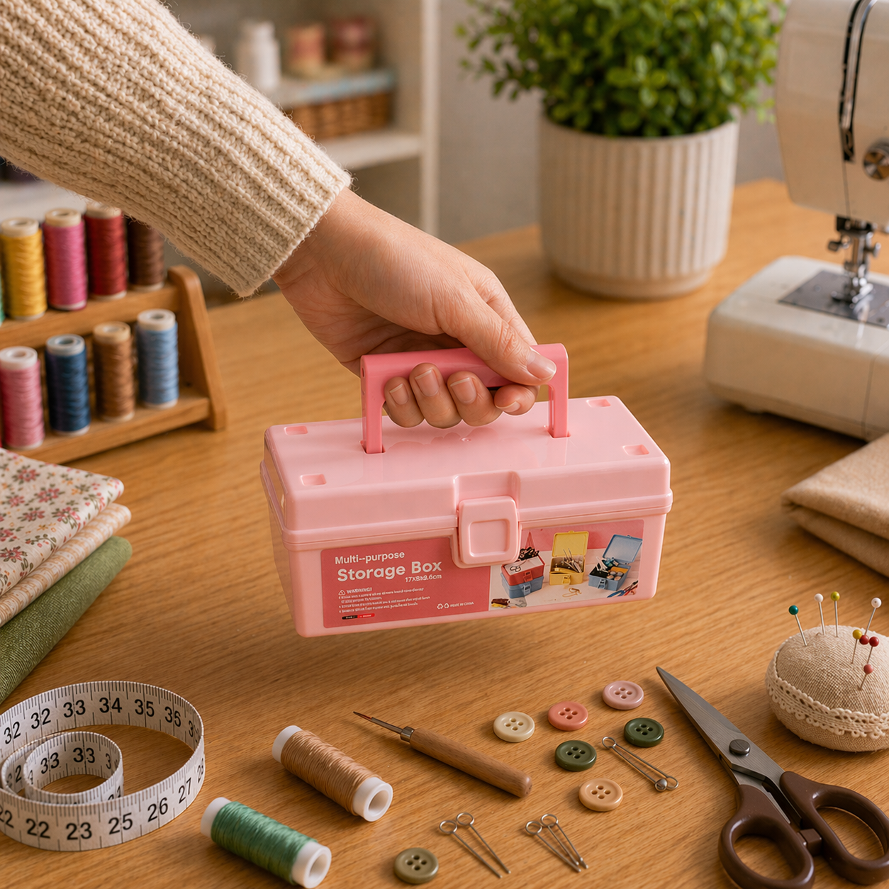 Pack de 2 Cajas Organizadoras Multiuso para Costura y Manualidades