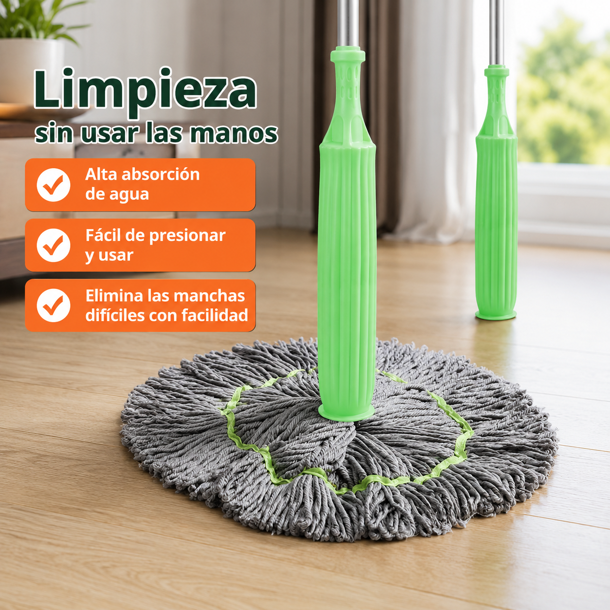 Trapeador de microfibra giratorio