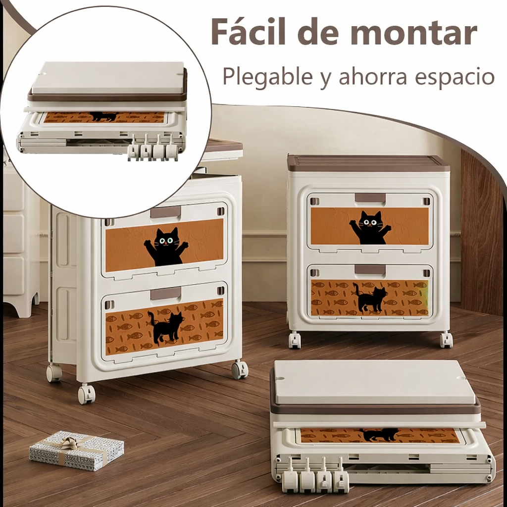 Gabinete de almacenamiento plegable con ruedas
