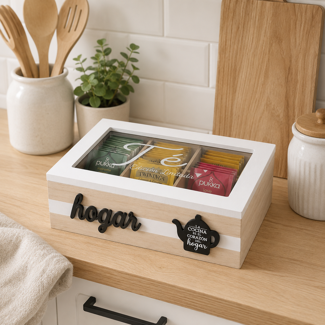 Caja Organizadora de té - Hogar 6 divisiones