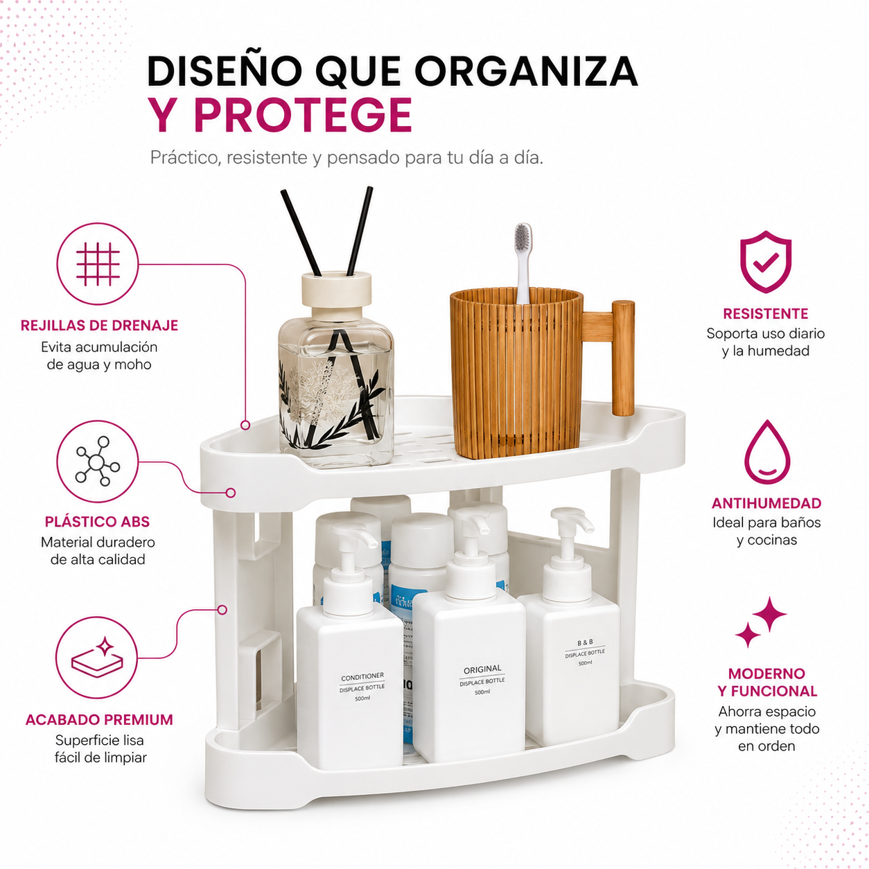 Organizador Esquinero De 2 Niveles Multifuncional