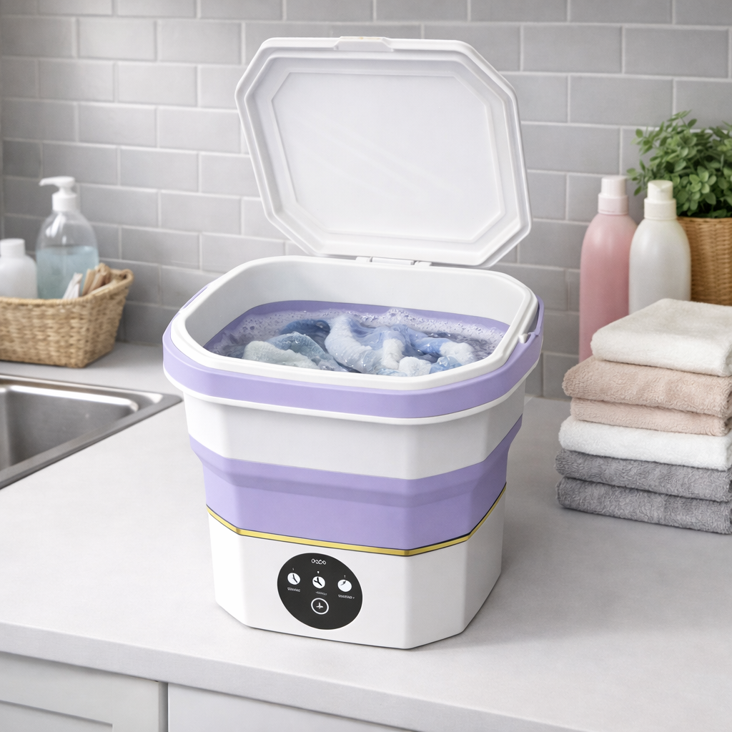 Lavadora Portátil Compacta con Diseño Plegable