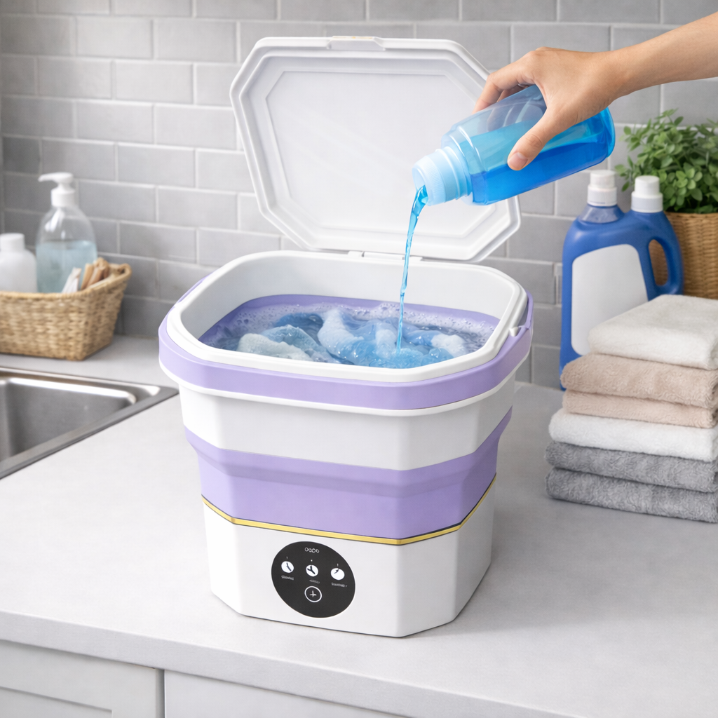 Lavadora Portátil Compacta con Diseño Plegable