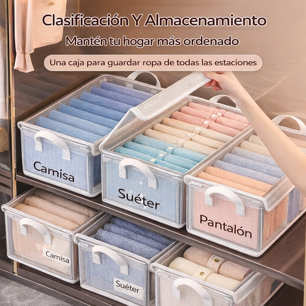 Organizadora plegable de ropa con tapa