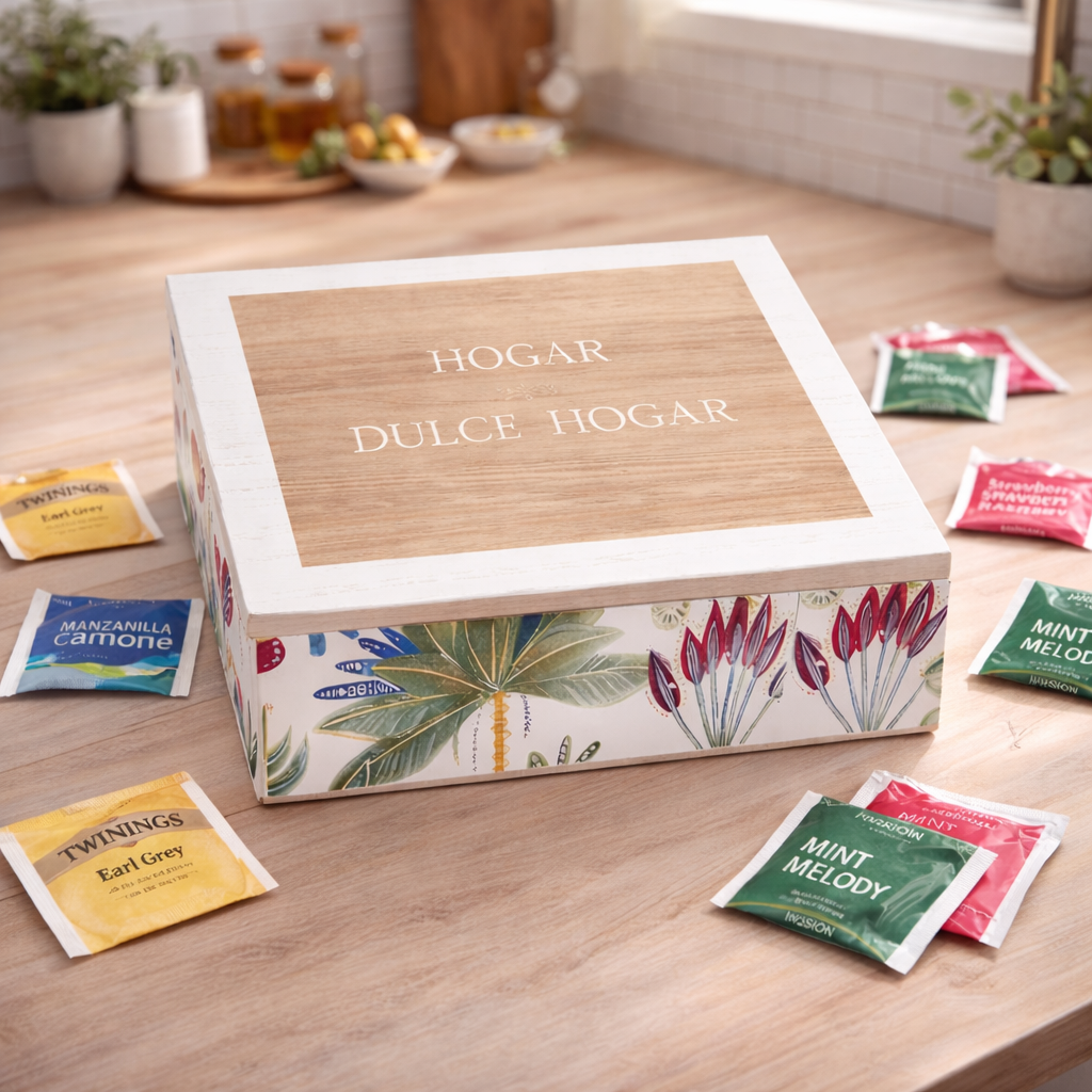 Organizador de Té “Hogar Dulce Hogar” decorativo