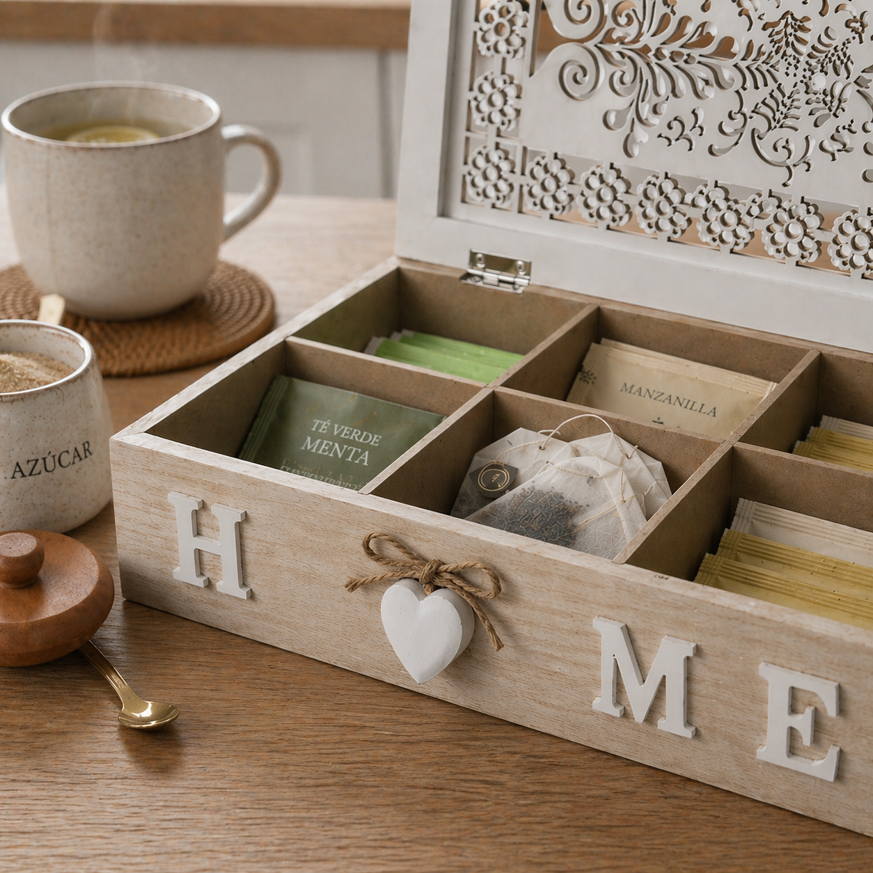 Caja Organizadora de Té “HOME” minimalista