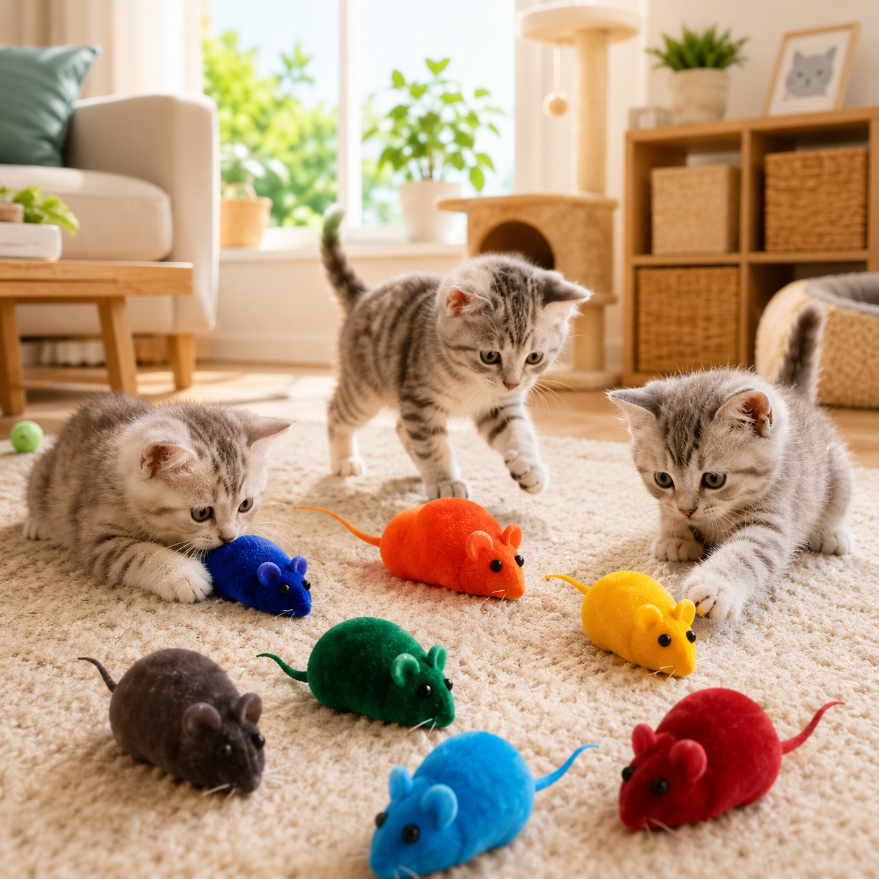 Set juguete ratoncito para gatos