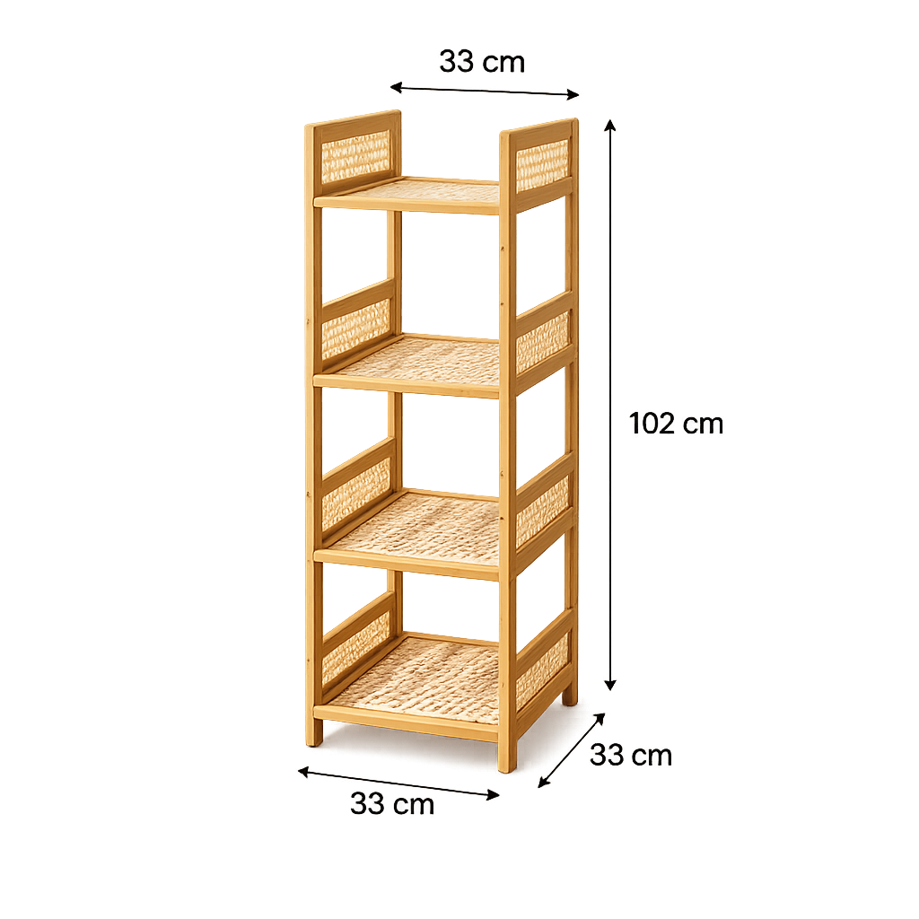 Estante Organizador de Bambú de 4 niveles