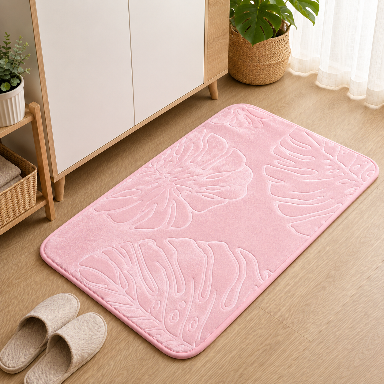 Alfombra Absorbente con Diseño de Hojas
