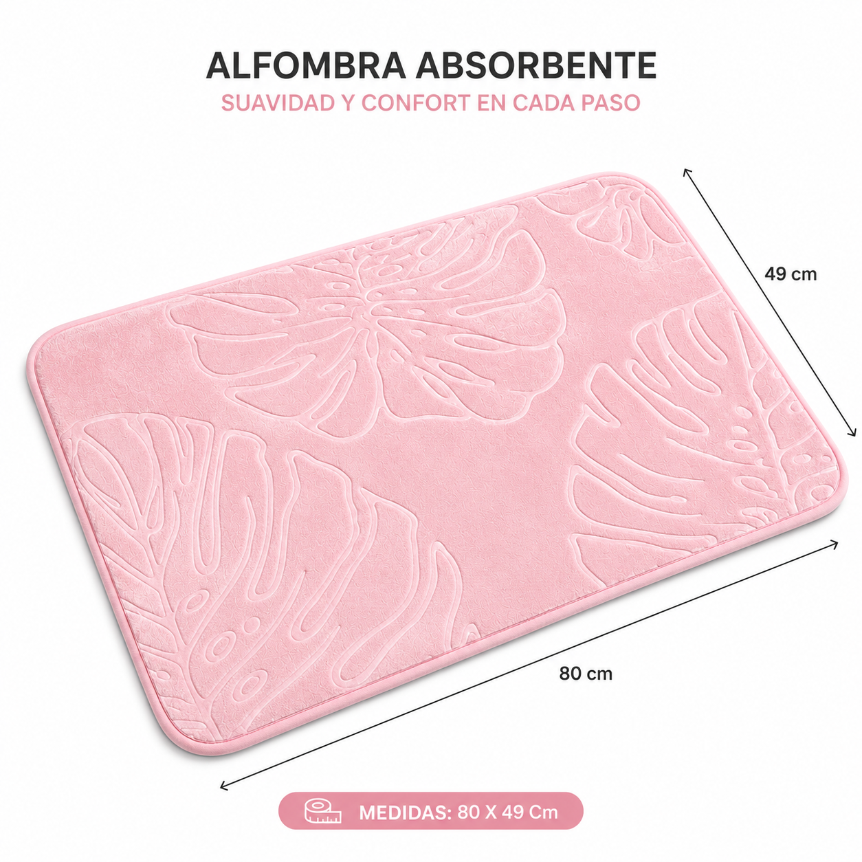 Alfombra Absorbente con Diseño de Hojas