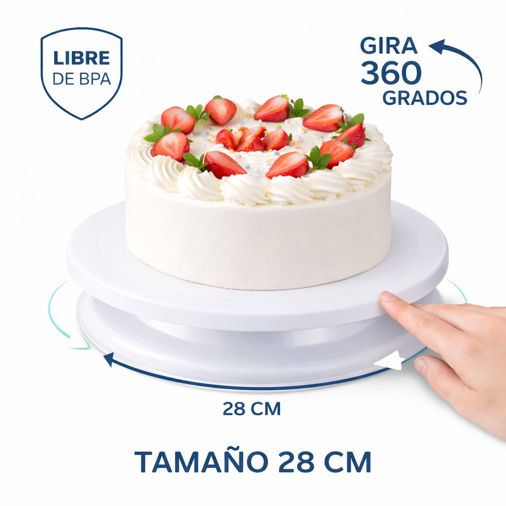 Base giratoria para torta y pasteles