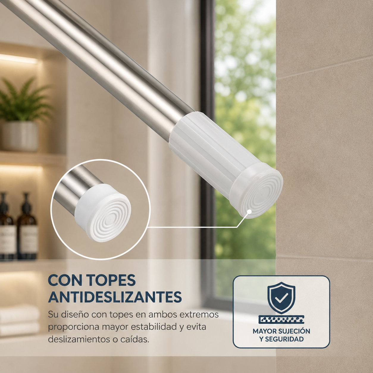 Barra Extensible para Cortina de Baño