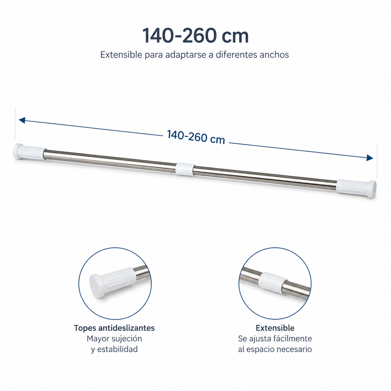 Barra Extensible para Cortina de Baño