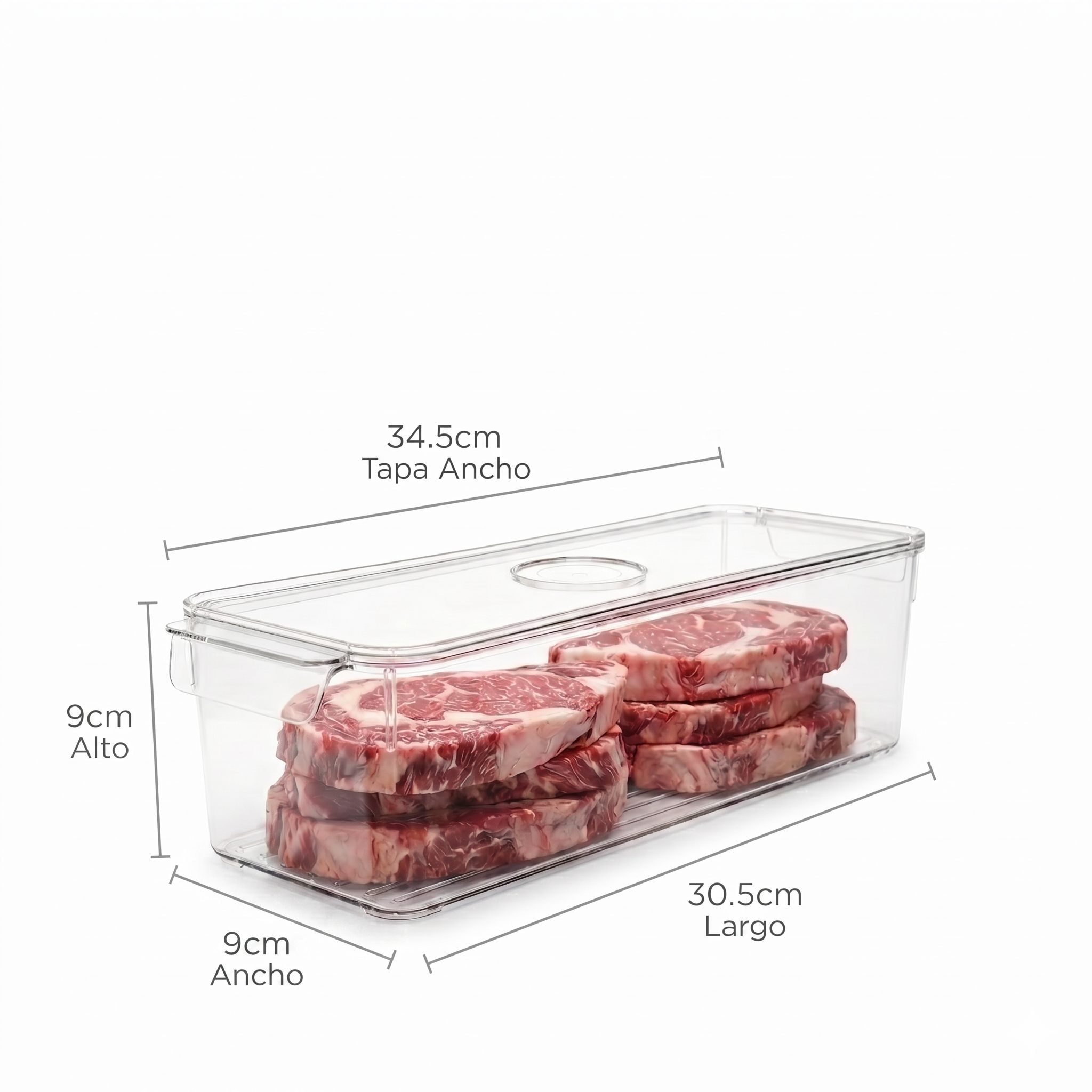 Organizador Acrílico con Tapa para Refrigerador y Cocina