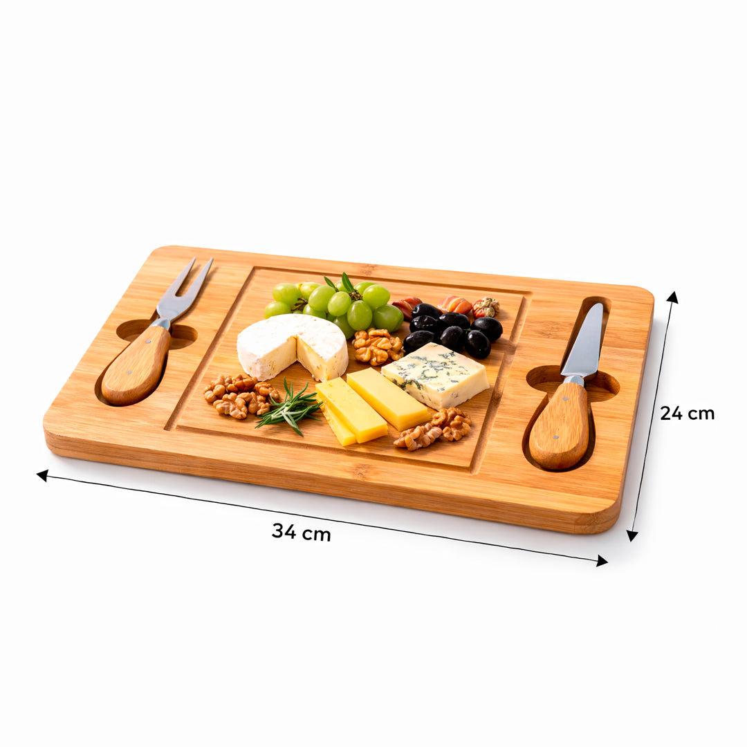 Tabla Aperitivo de Bambú con Utensilios