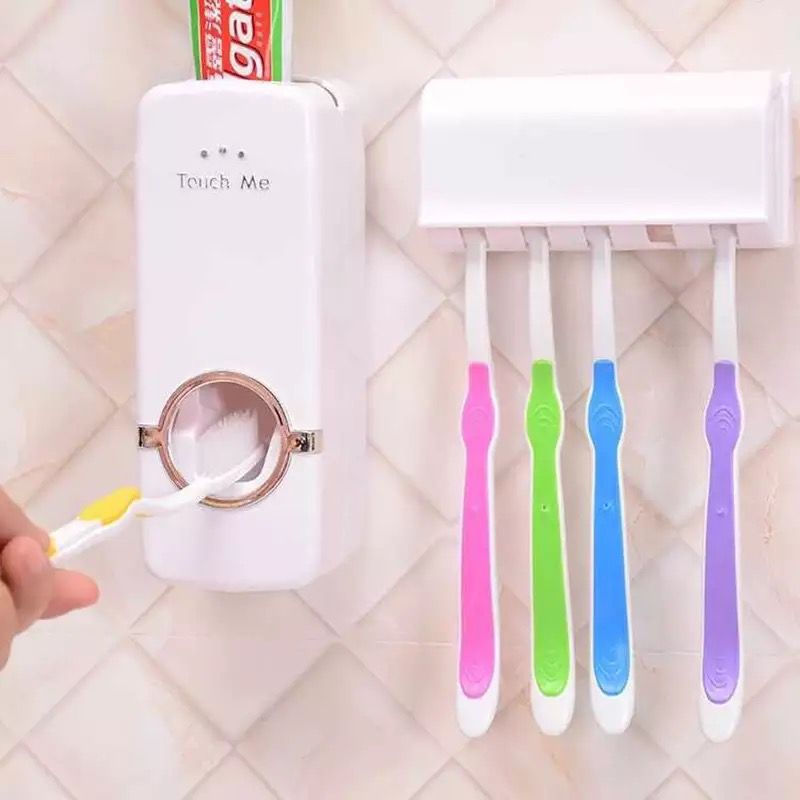 Dispensador de Pasta Dental con Soporte para Cepillos