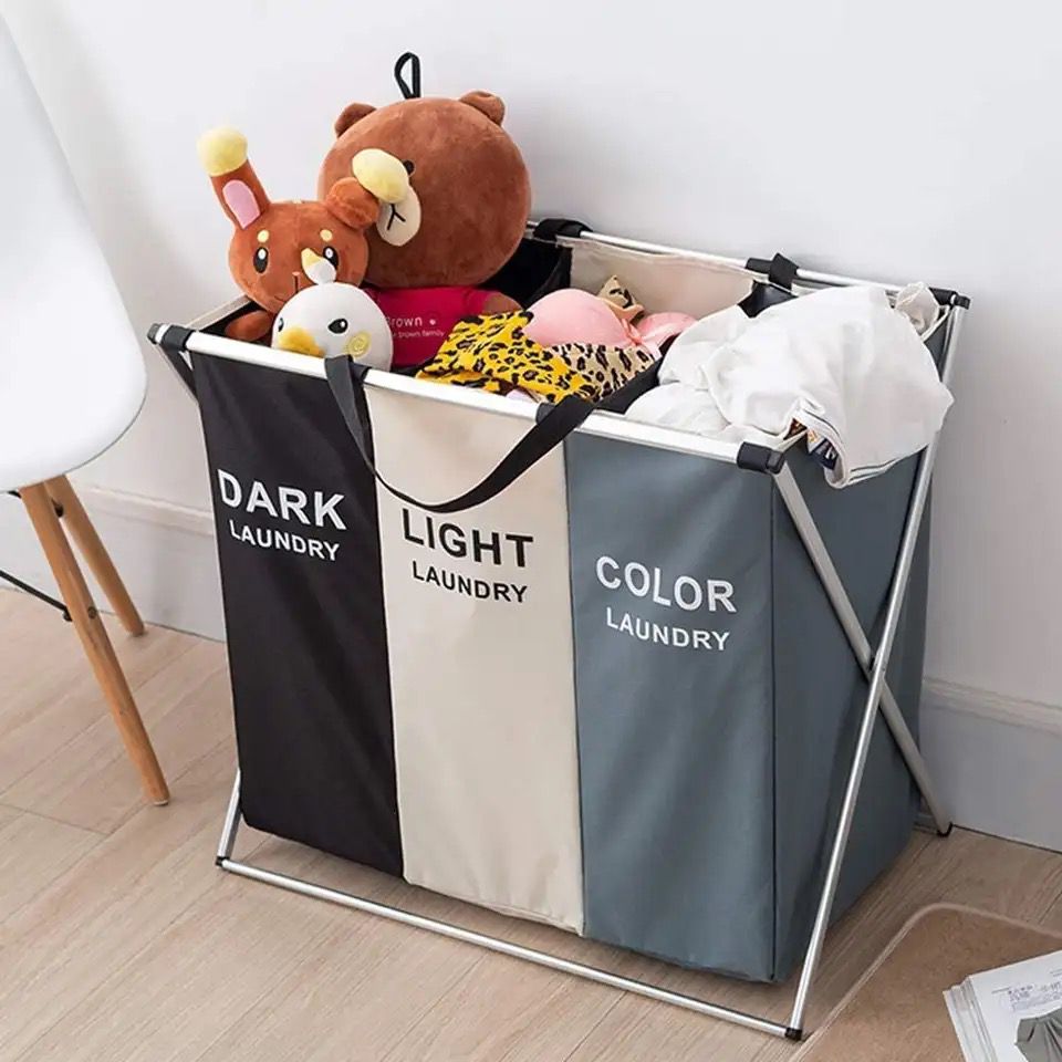 Cesta plegable organizador de 3 divisiones