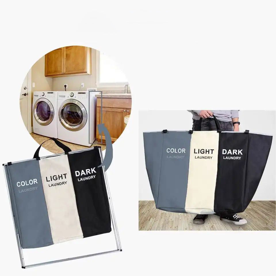 Cesta plegable organizador de 3 divisiones