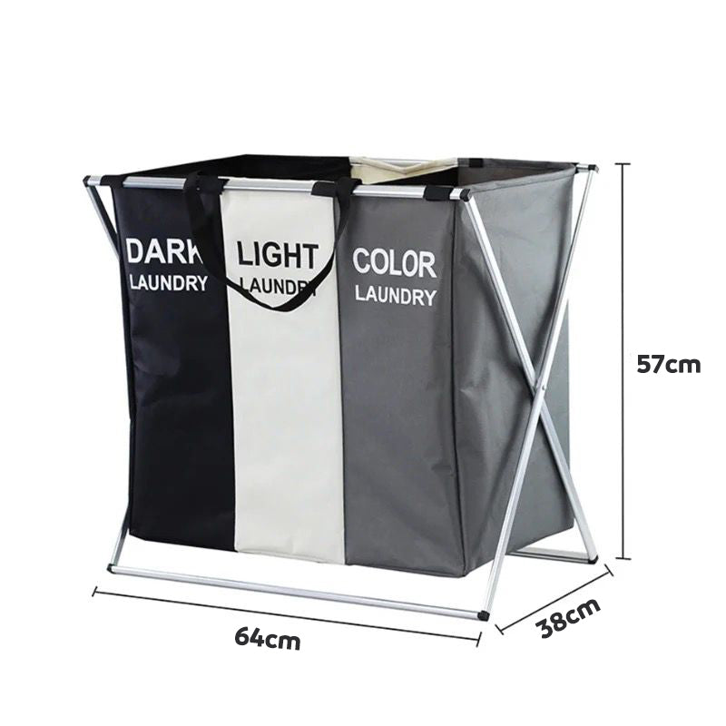 Cesta plegable organizador de 3 divisiones