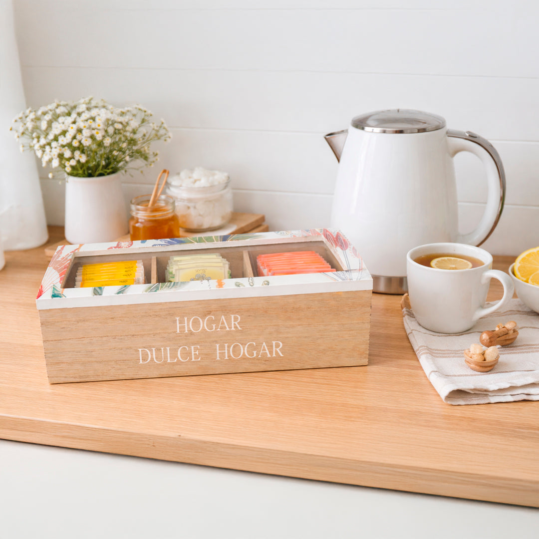 Caja Organizadora de Té "HOGAR DULCE HOGAR” vintage