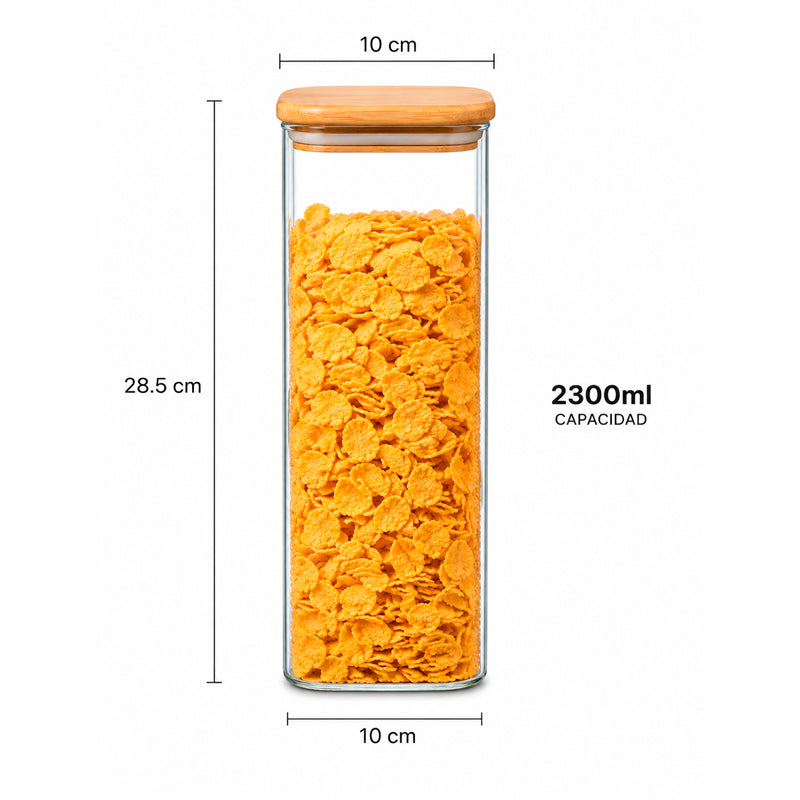 Frasco Hermético de vidrio borosilicato 2300ml