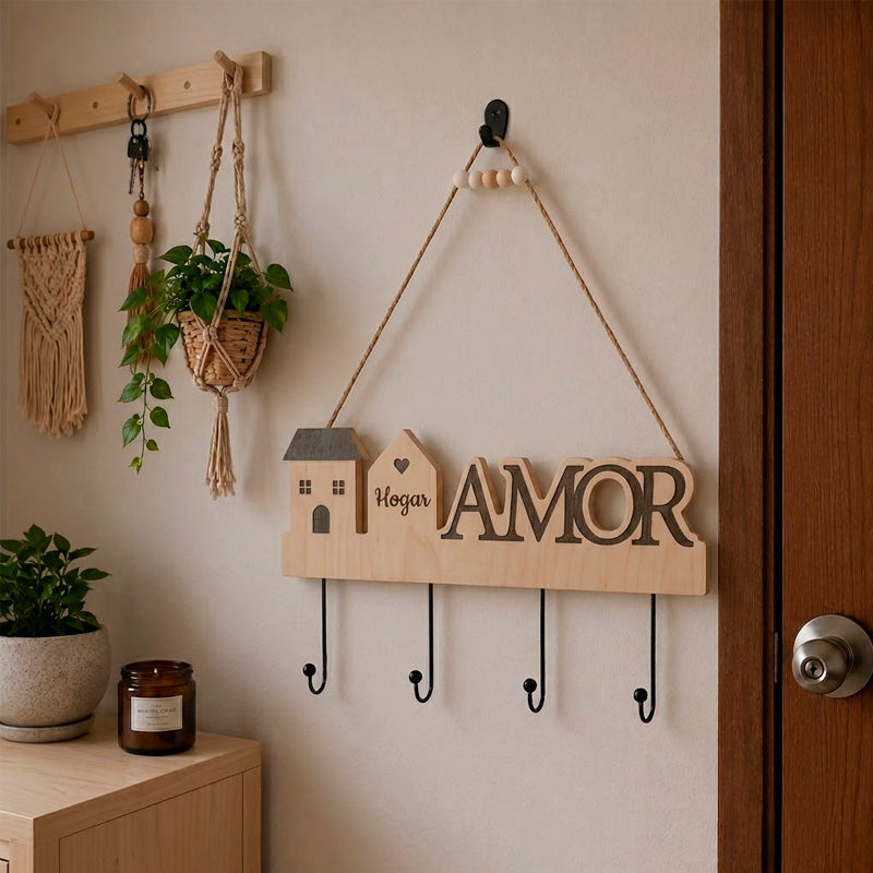 Colgador Decorativo con 4 Ganchos