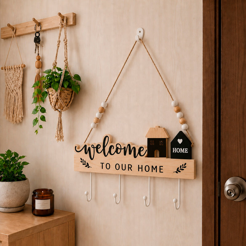 Colgador Decorativo con 4 Ganchos