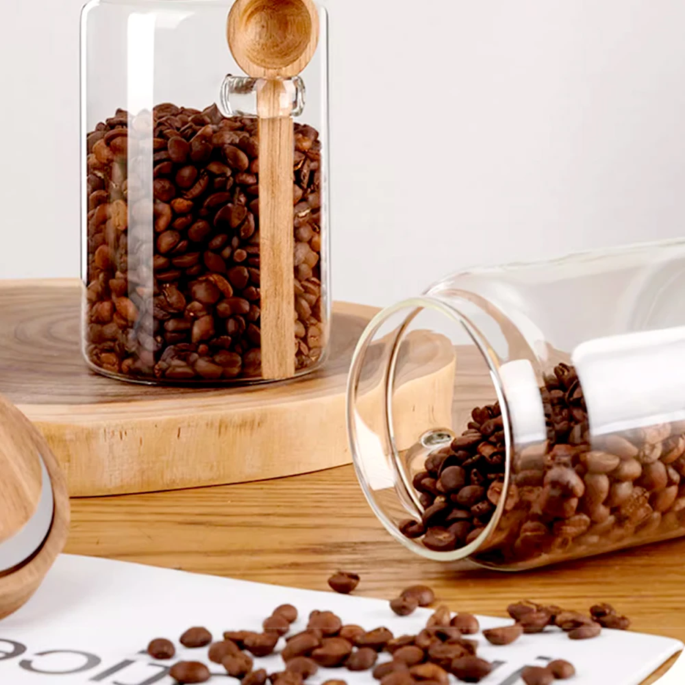 Frasco Hermético con Tapa de Madera 600ml