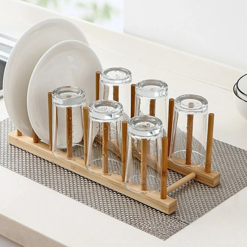 Organizador de platos y tablas de bambú