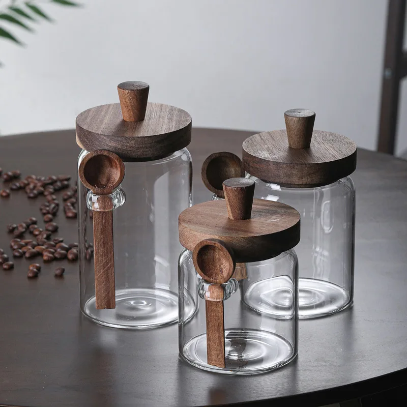 Frasco Hermético con Tapa de Madera 600ml