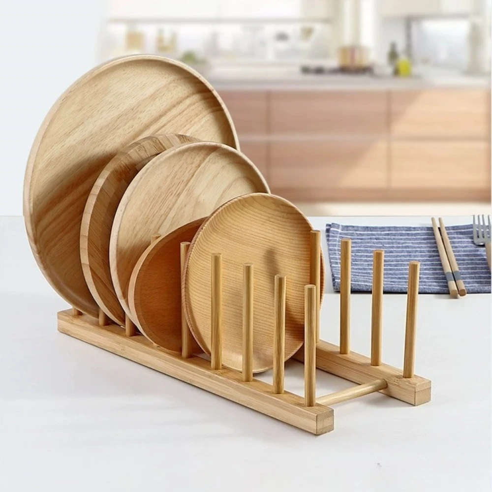 Organizador de platos y tablas de bambú