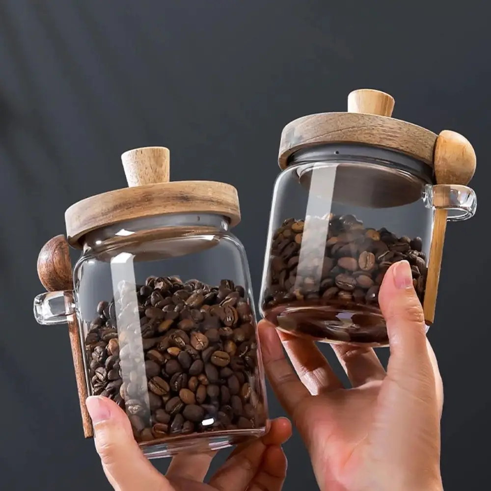 Frasco Hermético con Tapa de Madera 600ml