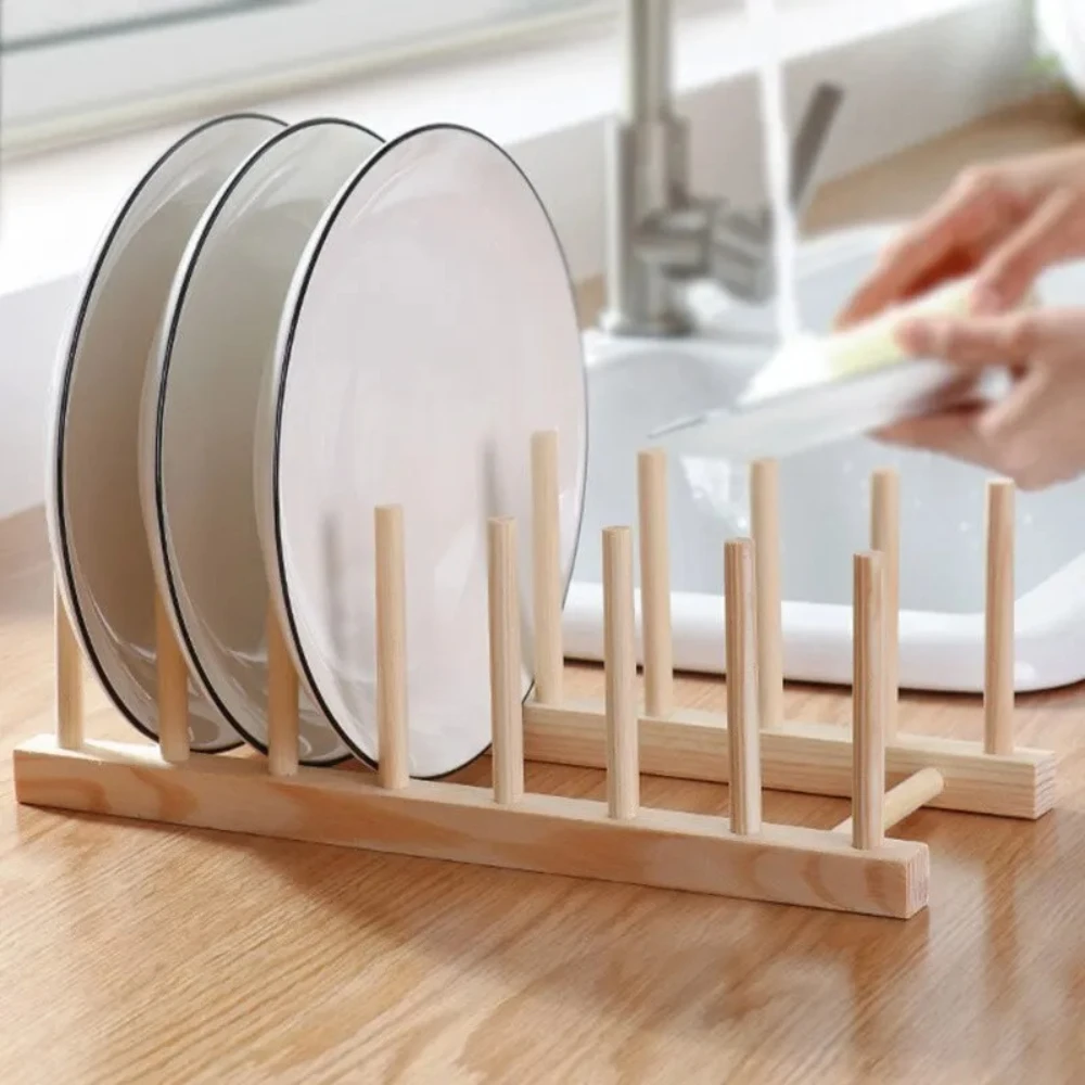 Organizador de platos y tablas de bambú