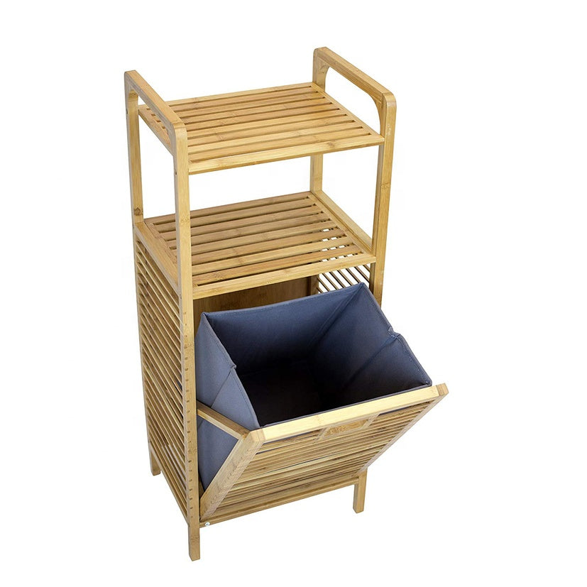 Cesta de ropa de bambú