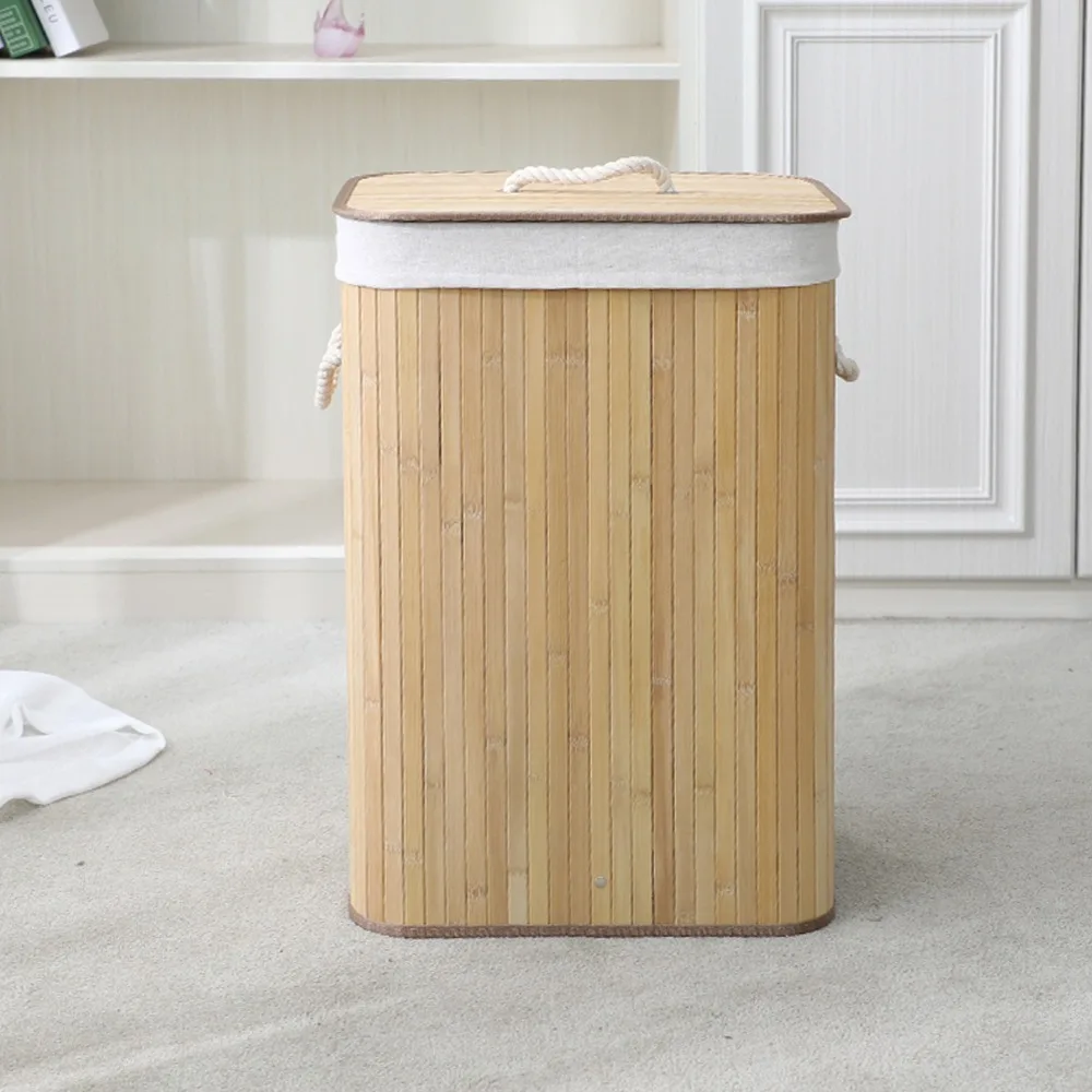 Cesta de ropa de bambú