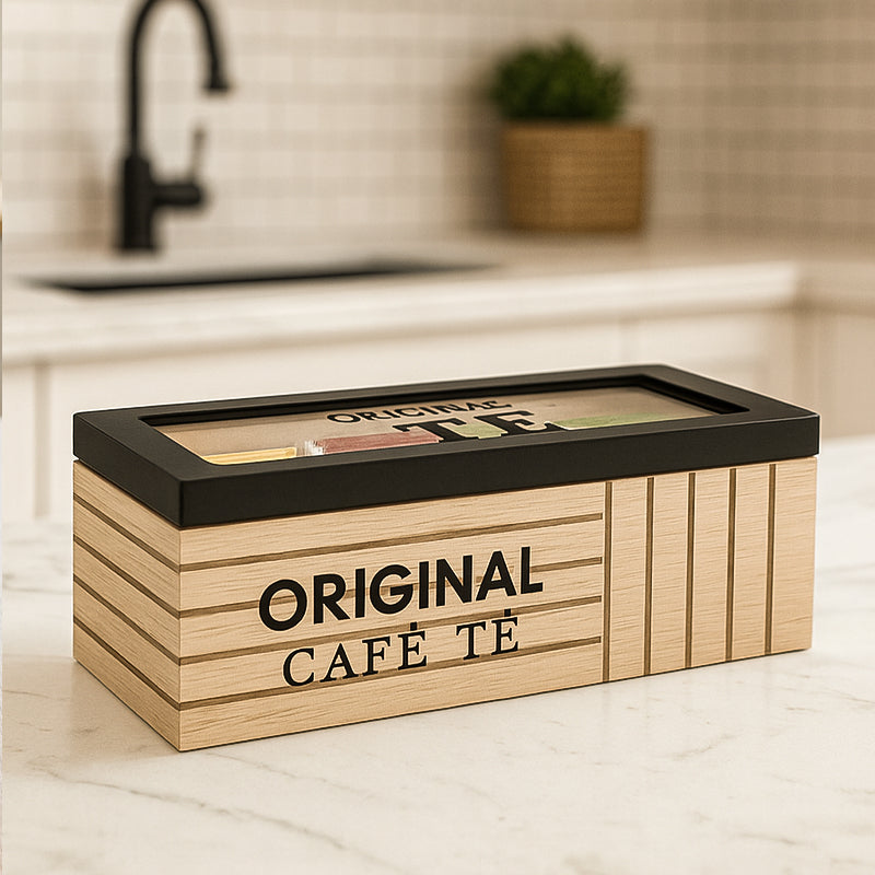 Caja organizador de Té de Madera