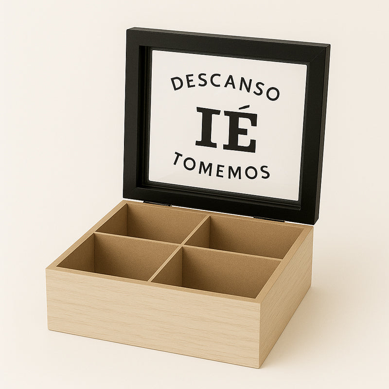 Caja organizador de Té 4 compartimentos