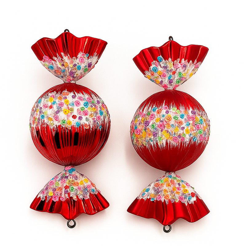 Adorno navideño en forma de caramelo set x2