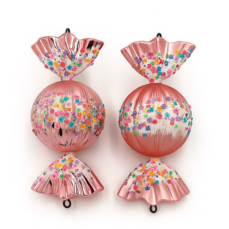 Adorno navideño en forma de caramelo set x2