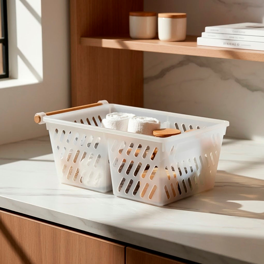 Organizador Multifuncional con asa de madera