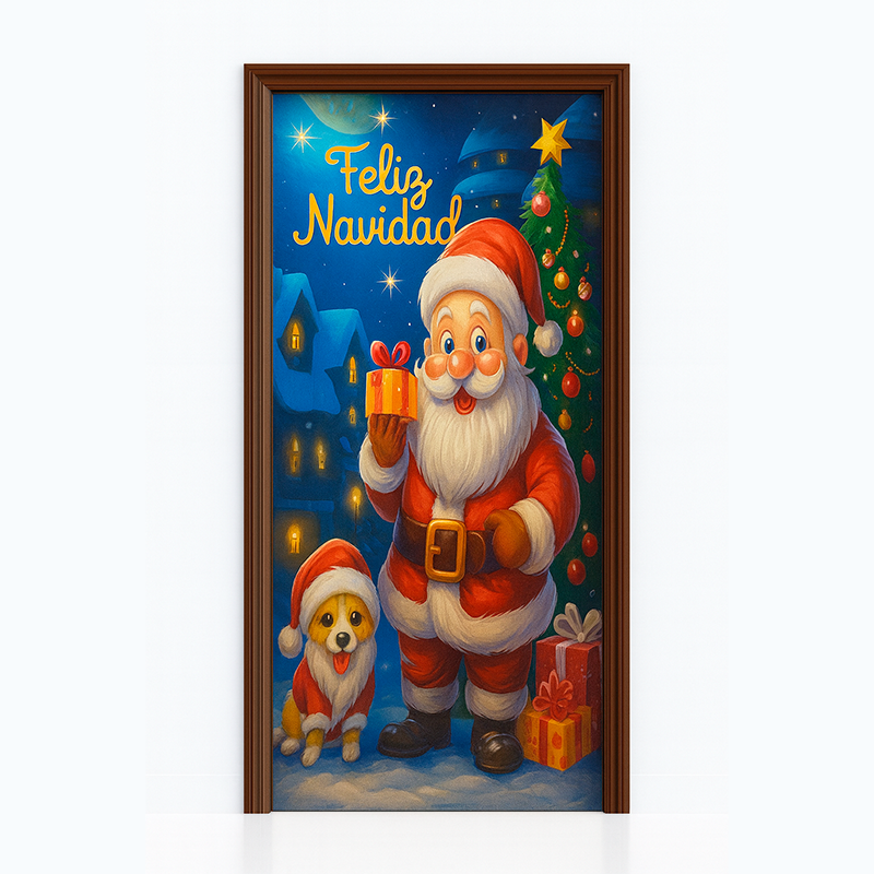 Funda para puerta navideña