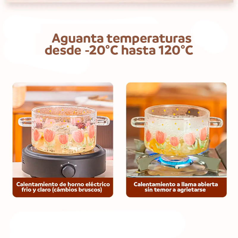 Olla de vidrio borosilicato